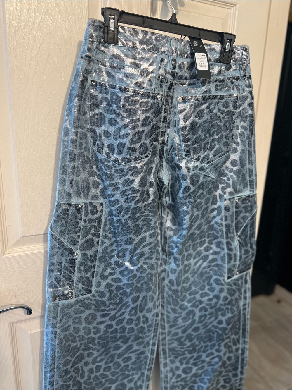 Fashion Nova Cosmic Spots Wide Leg Denim Jeans-SZ 1-NWT - Picture 10 of 16
